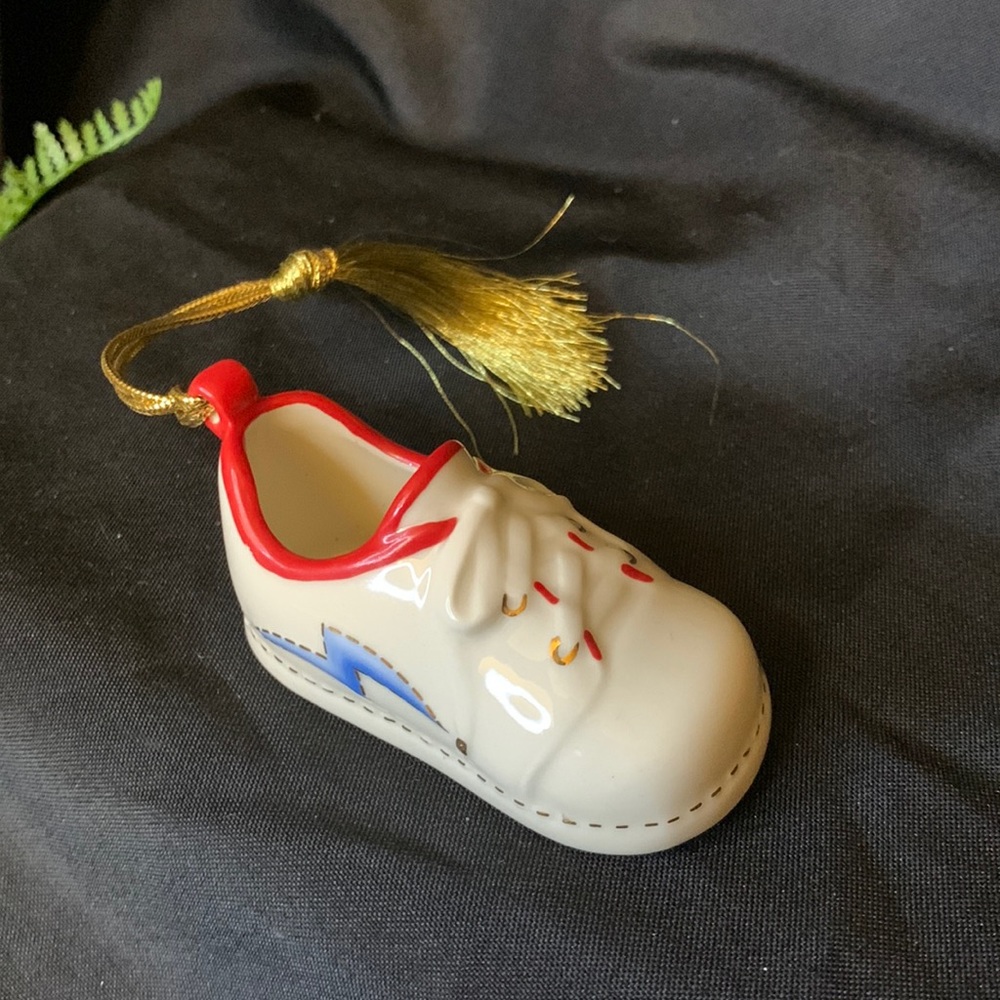 Lenox Cream and Red Shoe Ornament